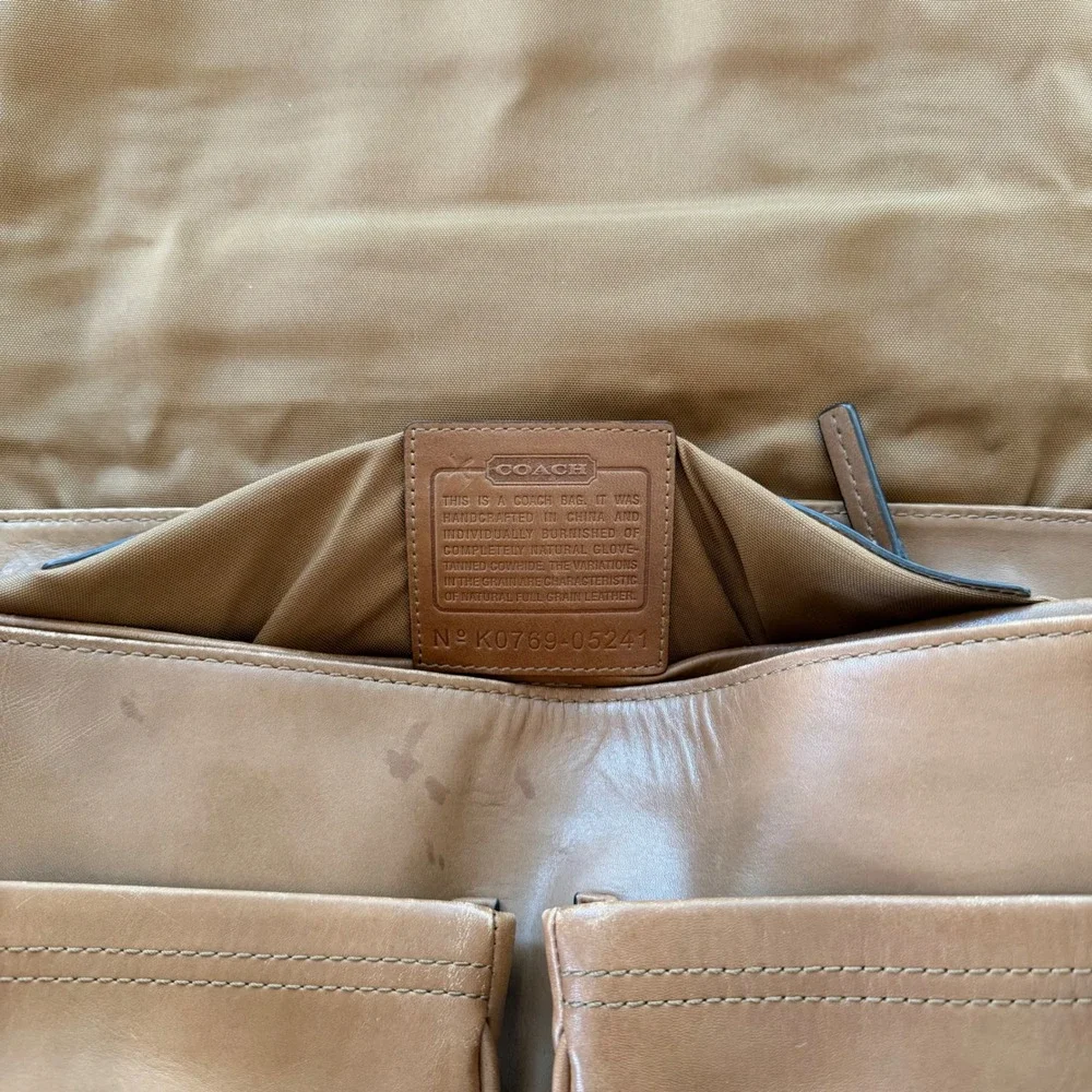 Coach‎ Thompson Briefcase Vintage Brown Leather Messenger Bag